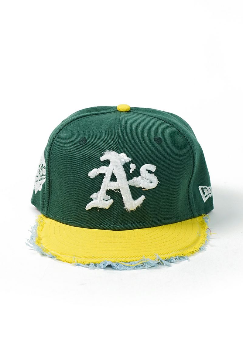 STUDIO U(スタジオユー)Oakland Athletics(オークランド アスレチックス) NEW ERA(ニューエラ) CUSTOM FITTED DISTRESSED CAP カスタムフィットディストレスト キャップ -1