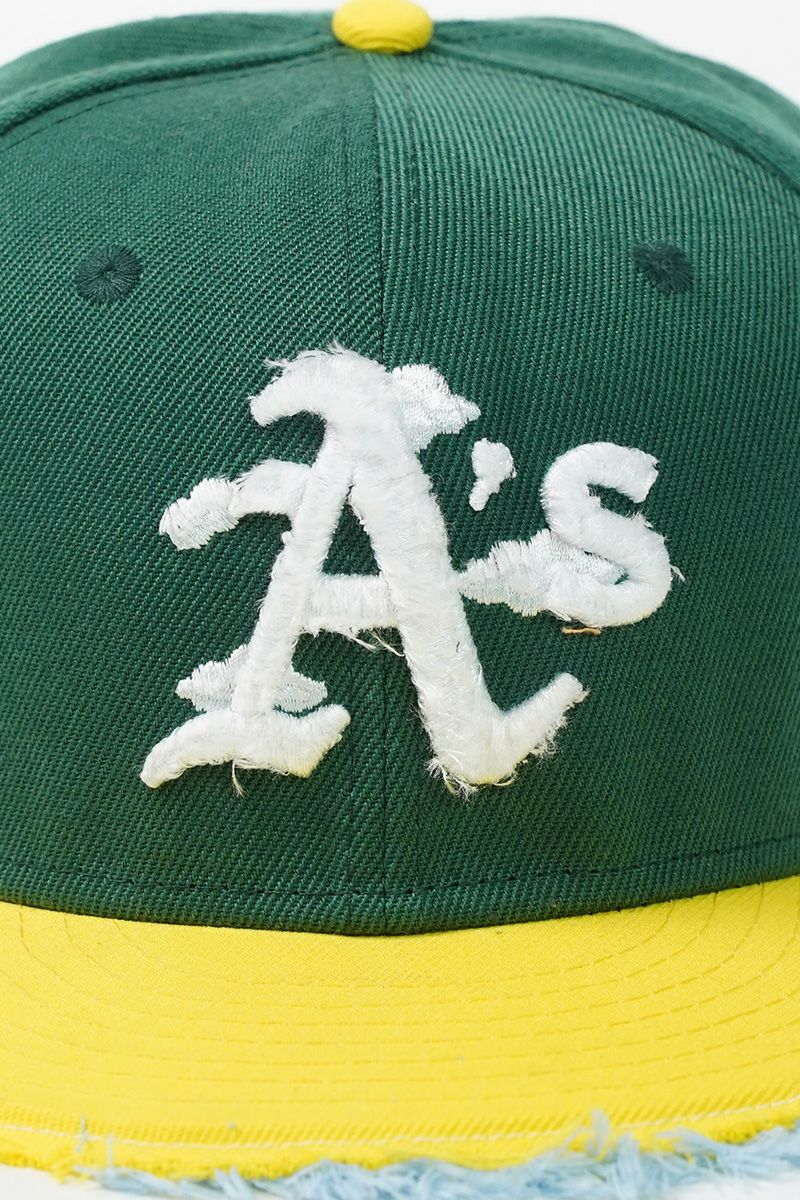 STUDIO U(スタジオユー)Oakland Athletics(オークランド アスレチックス) NEW ERA(ニューエラ) CUSTOM FITTED DISTRESSED CAP カスタムフィットディストレスト キャップ -6