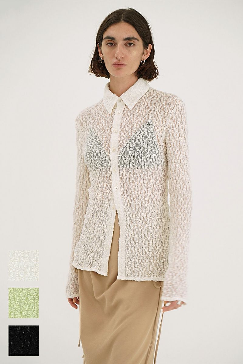 CLANE / クラネ： [レディース]LADY LACE SHIRT ： 18105-1102[DEA] CLANE / クラネ： [レディース]LADY LACE SHIRT ： 18105-1102