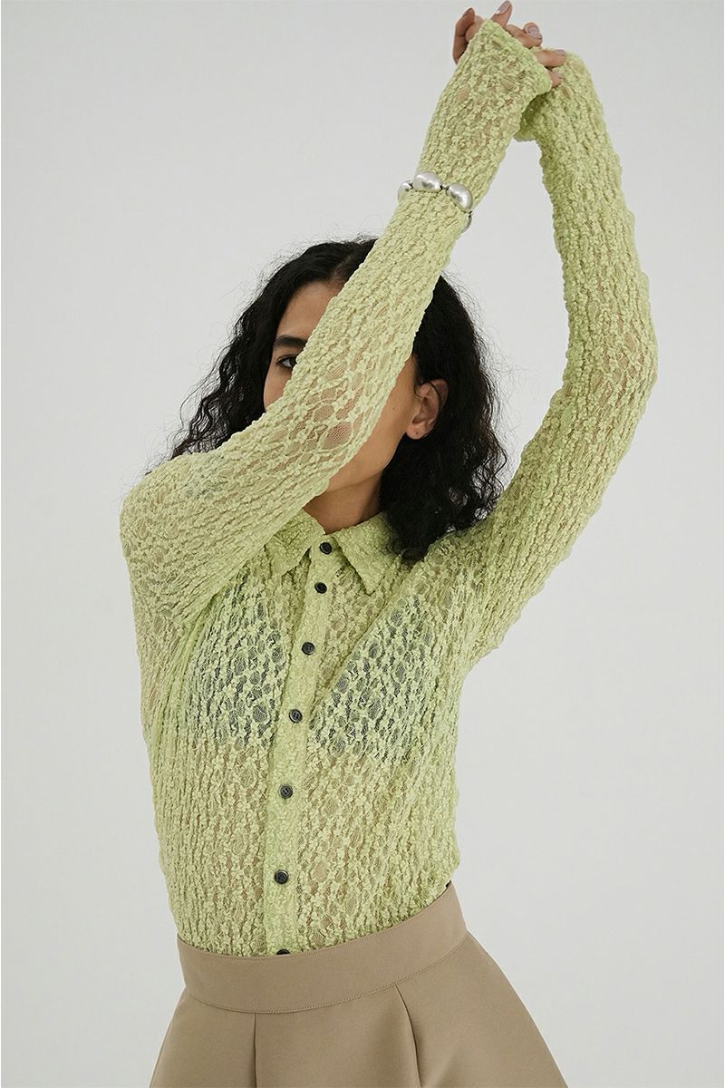 【タグ付新品】CLANE LADY LACE SHIRT MINT 楽天市場】クラネ CLANE LADY LACE SHIRT （MINT） : LOCOMALL