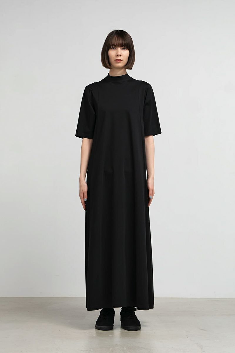 Graphpaper(グラフペーパー)Fine Smooth Mock Neck Panel Line Dress ファインスムースモックネックパネルラインドレス GL251-70200B -1