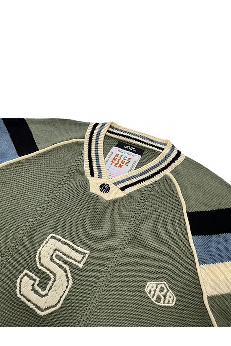 RICE NINE TEN(ライスナインテン)KNITTING GAME SHIRT ニッティングゲームシャツ KN-SSOC -21