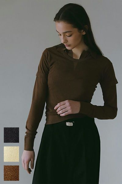 ETRE TOKYO(エトレトウキョウ)シアーポロニットプルオーバー 1225211058