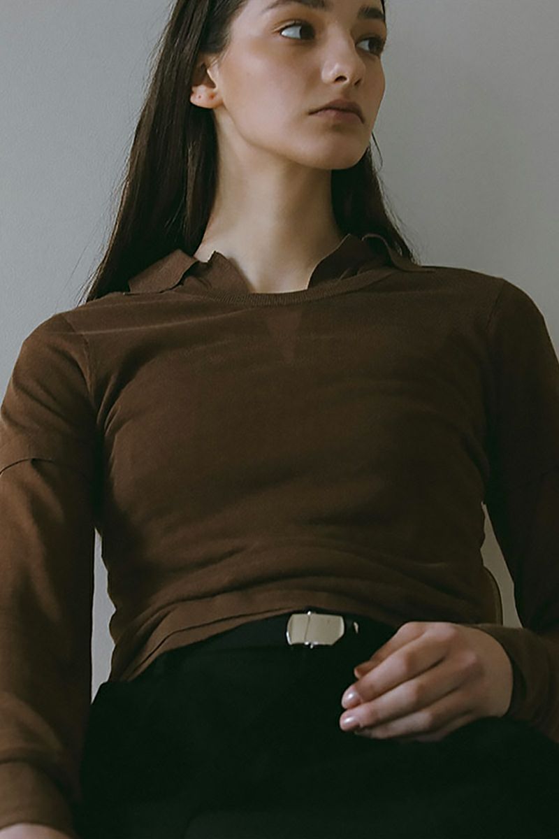 ETRE TOKYO(エトレトウキョウ)シアーポロニットプルオーバー 1225211058 -4