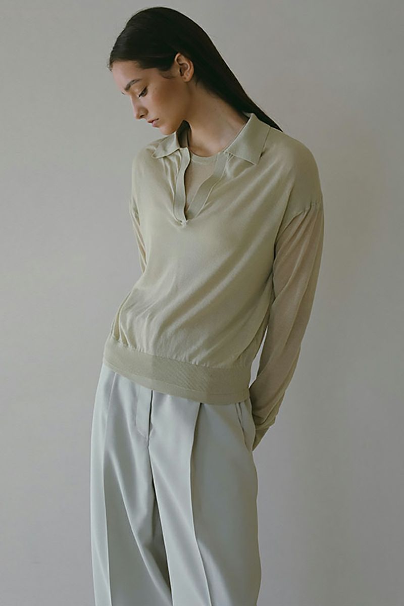 ETRE TOKYO(エトレトウキョウ)シアーポロニットプルオーバー 1225211058 -7