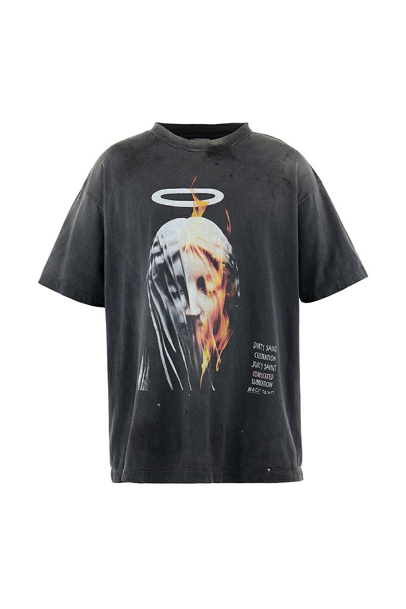 SAINT Mxxxxxx(セントマイケル)；SM-HR8-0000-002 / SS TEE / DEVIL DADDY / BLACK Tシャツ