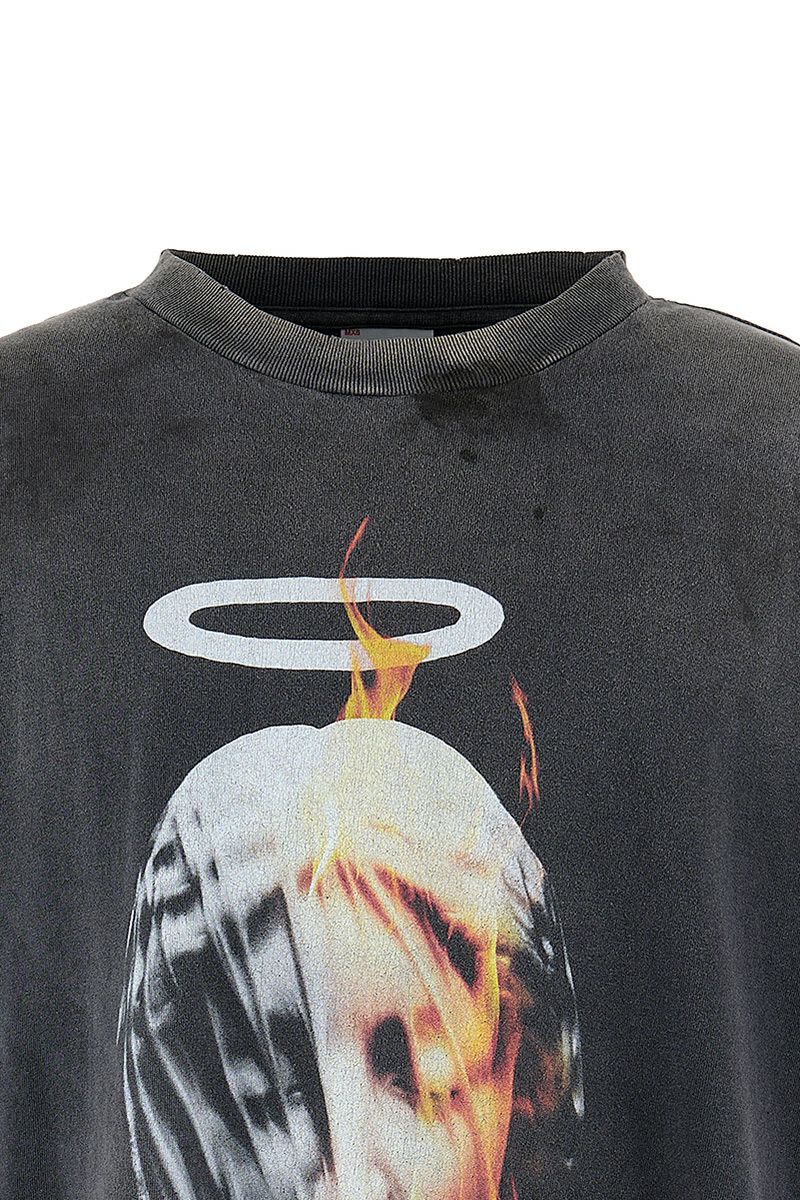SAINT Mxxxxxx(セントマイケル)；SM-HR8-0000-002 / SS TEE / DEVIL DADDY / BLACK Tシャツ；02