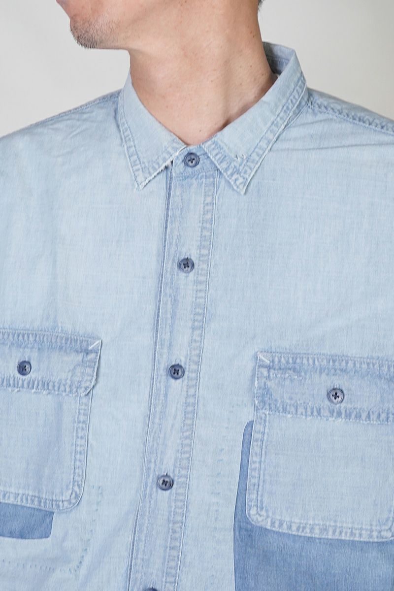 Porter Classic(ポータークラシック)SHAWSHANK CHAMBRAY WORK SHIRT CUSTOM ショーシャンクシャンブレーワークシャツカスタム PC-005-3230
