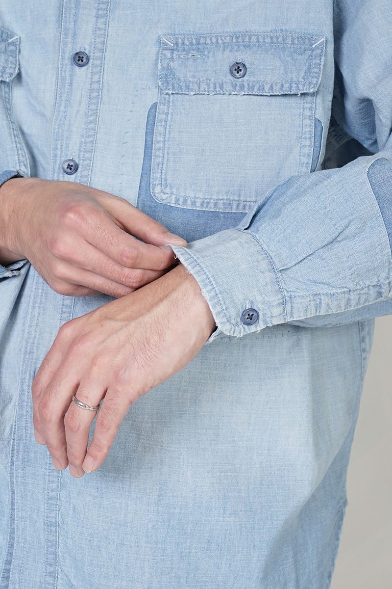 Porter Classic(ポータークラシック)SHAWSHANK CHAMBRAY WORK SHIRT CUSTOM ショーシャンクシャンブレーワークシャツカスタム PC-005-3230