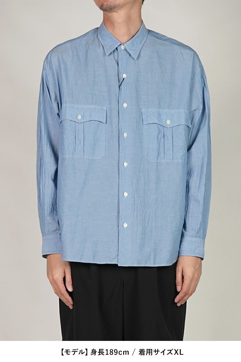 ポータークラシックロールアップシャツBLUE サイズL Porter Classic ロールアップシャツ サイズL