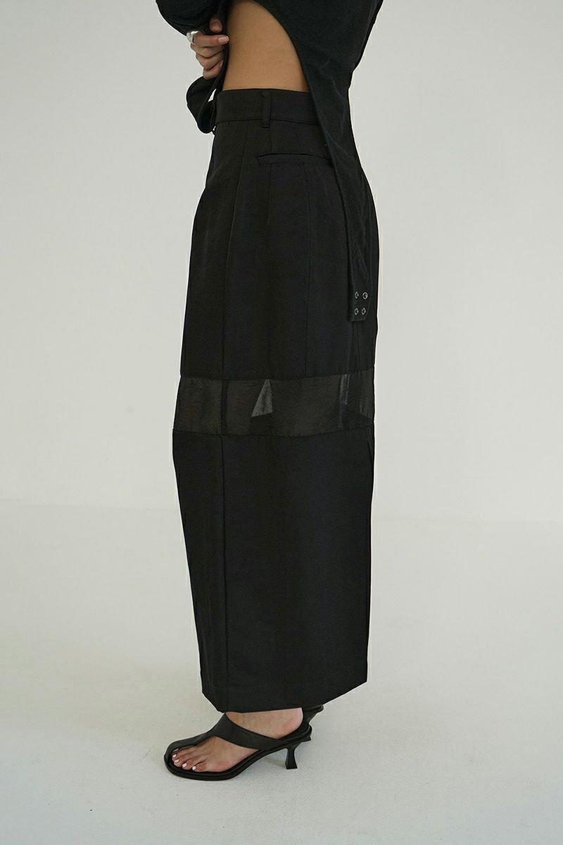 CLANE(クラネ)SHEER SWITCHING STRAIGHT SKIRT シアースイッチングストレートスカート 18109-6052 -5