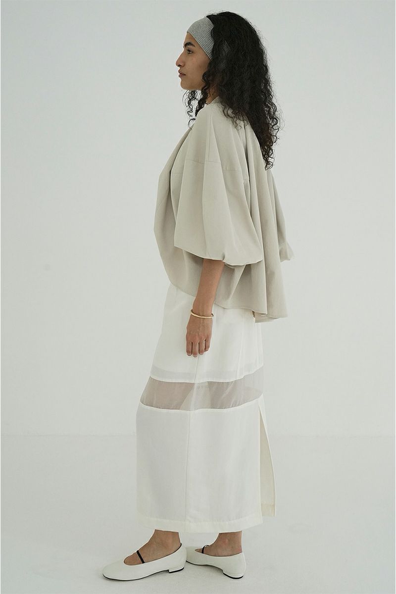 CLANE(クラネ)SHEER SWITCHING STRAIGHT SKIRT シアースイッチングストレートスカート 18109-6052 -12