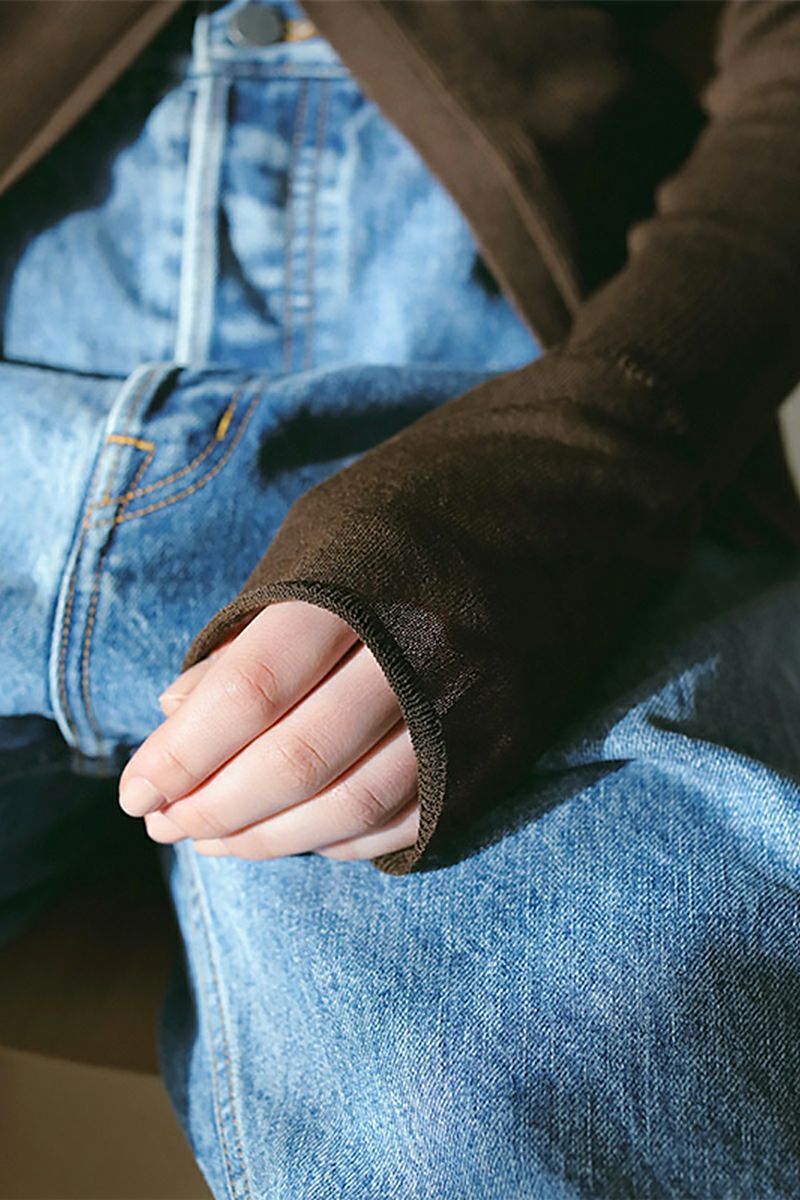 etretokyo シアーリブニットカーディガン ETRE TOKYO - シアーリブニットカーディガン - ブラウン | ADDICT WEB SHOP