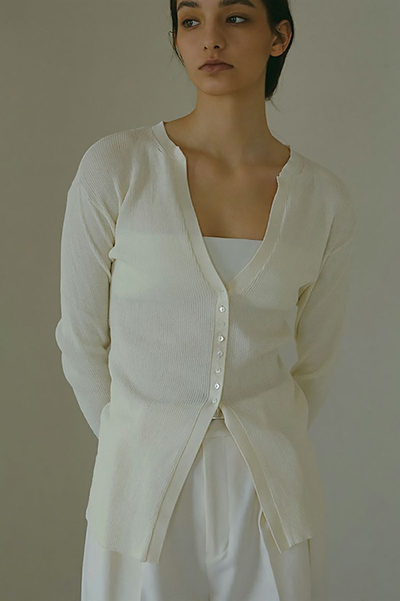 ETRE TOKYO(エトレトウキョウ)シアーリブニットカーディガン 1225211084 -7