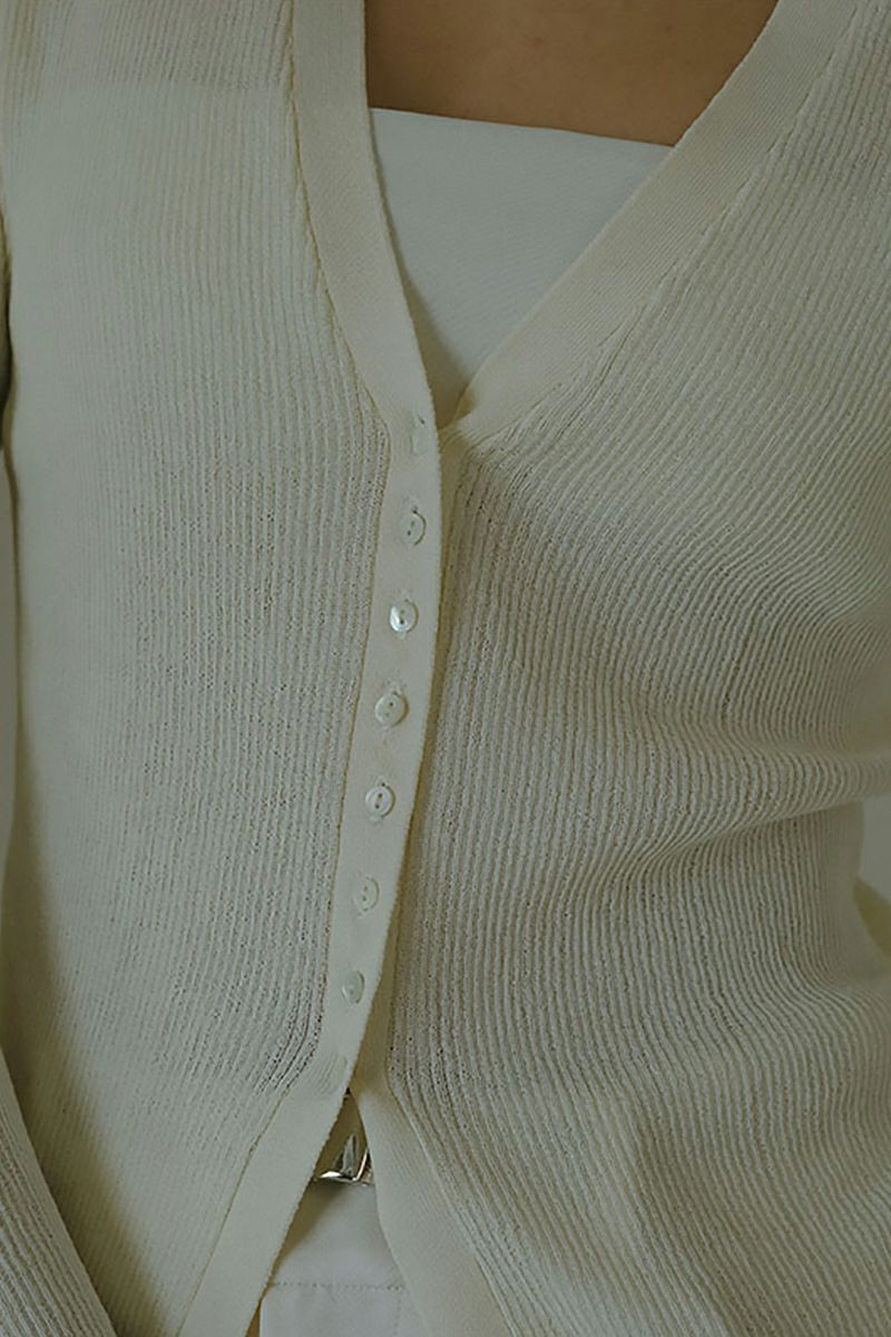 ETRE TOKYO(エトレトウキョウ)シアーリブニットカーディガン 1225211084 -10