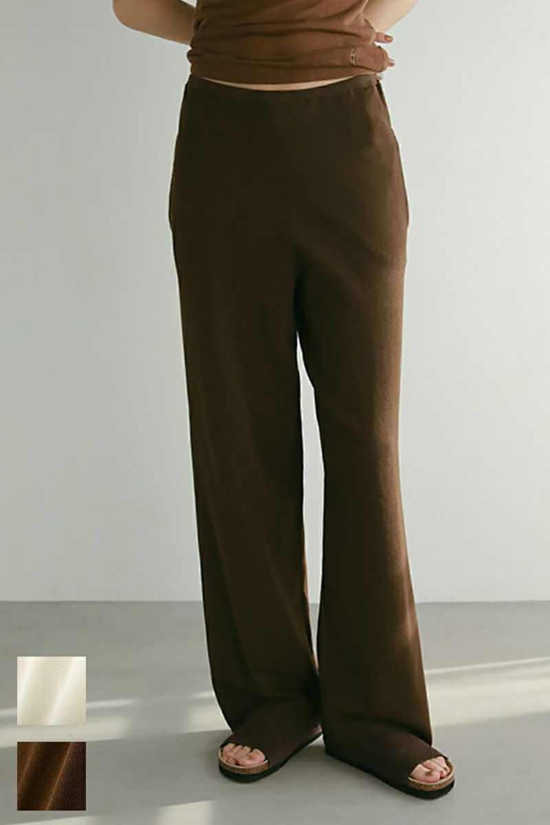 ETRE TOKYO(エトレトウキョウ)ソフトシアーワイドニットパンツ 1225220092