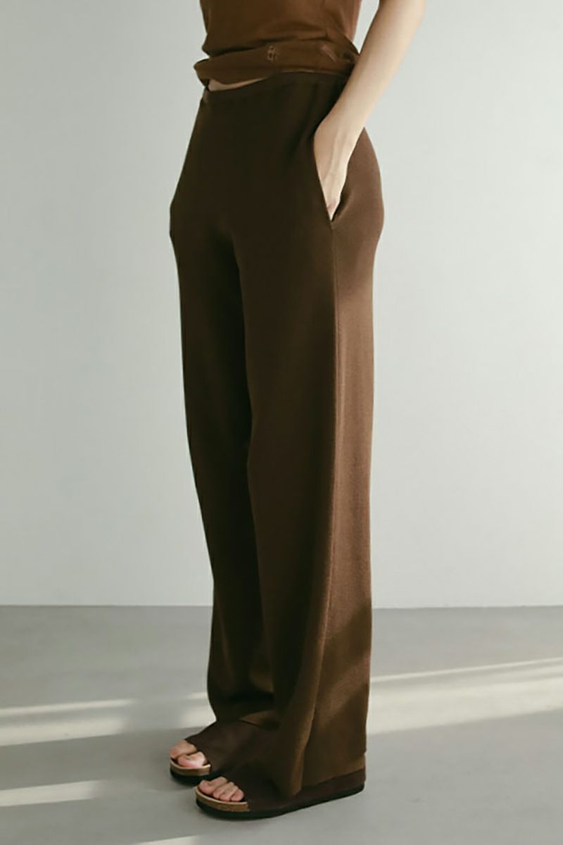 ETRE TOKYO(エトレトウキョウ)ソフトシアーワイドニットパンツ 1225220092 -1