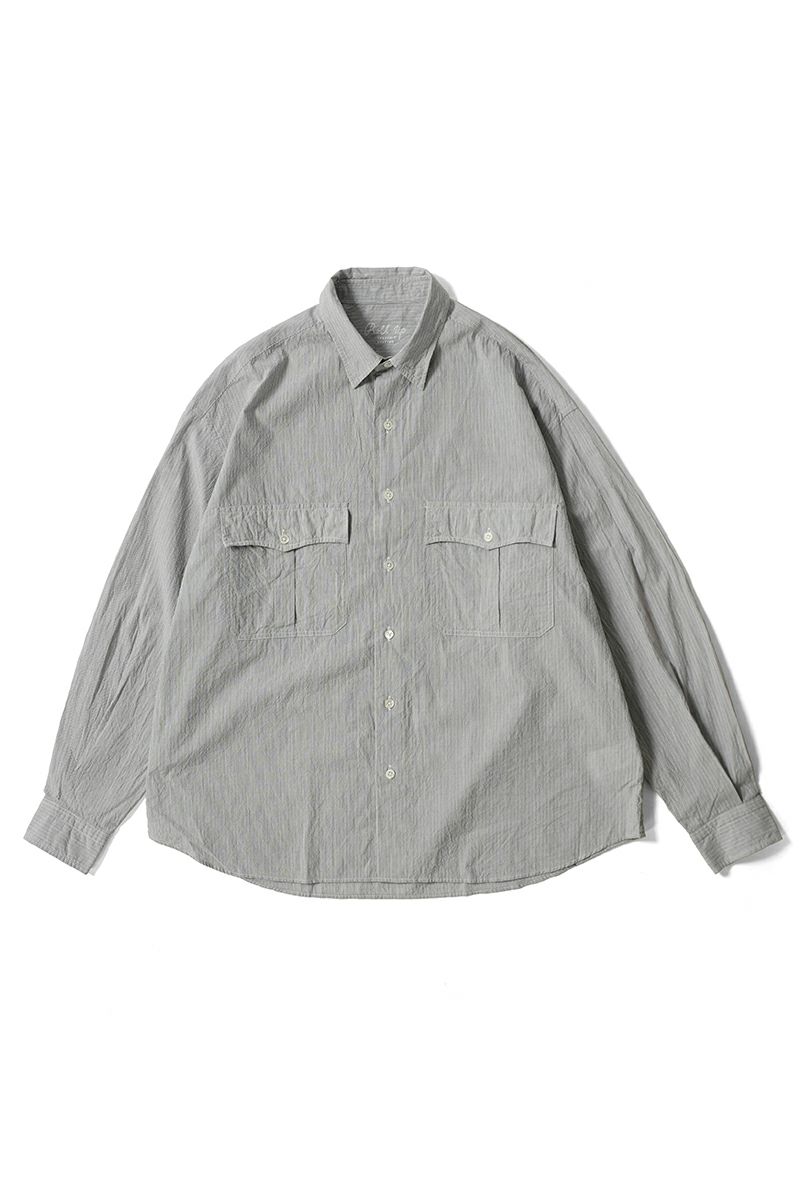 Porter Classic(ポータークラシック)；ROLL UP STRIPE SHIRT ロールアップストライプシャツ PC-016-3357；01