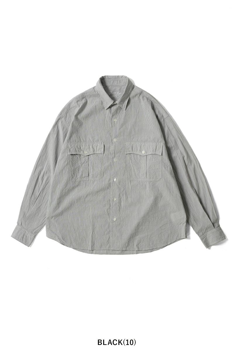 Porter Classic(ポータークラシック)；ROLL UP STRIPE SHIRT ロールアップストライプシャツ PC-016-3357；08