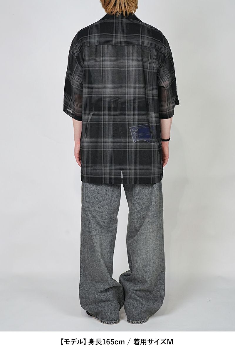 トップス 25SS DAIRIKU SKELTON LAYERED CHECK SHIRT DAIRIKU ダイリク SS25 SKELTON LAYERED CHECK TIE SHIRT