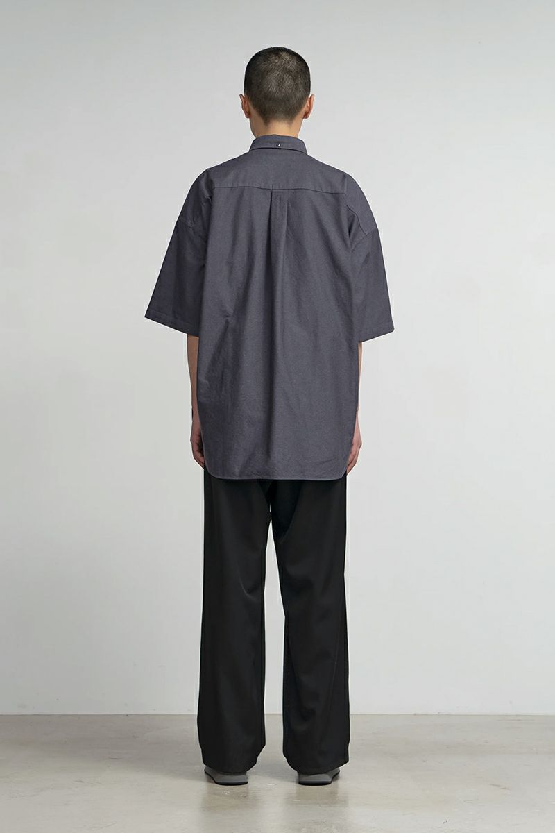 Graphpaper(グラフペーパー)Oxford S/S Oversized B.D Shirt オックスフォード半袖オーバーサイズボタンダウンシャツ GM251-50023B -3
