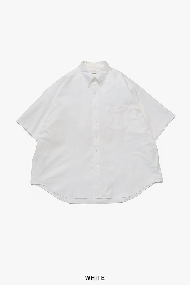 Graphpaper(グラフペーパー)Oxford S/S Oversized B.D Shirt オックスフォード半袖オーバーサイズボタンダウンシャツ GM251-50023B -4