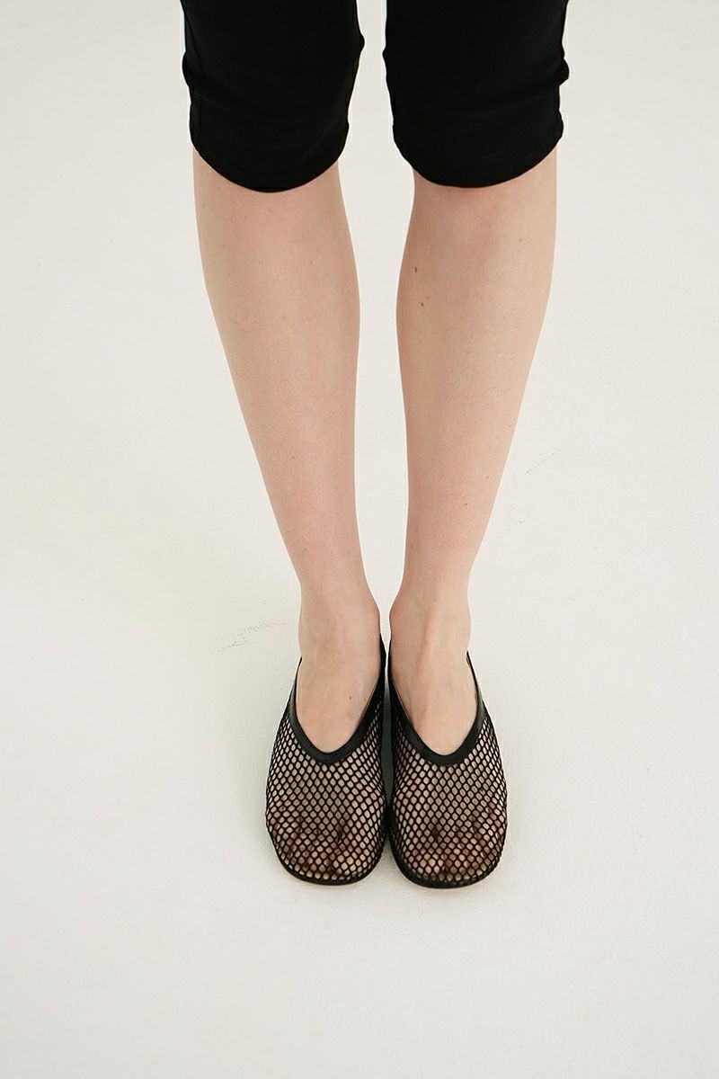 CLANE(クラネ)MESH OBLIQUE TOE FLAT SHOES メッシュオブリークトゥーフラットシューズ 18115-8542 -1