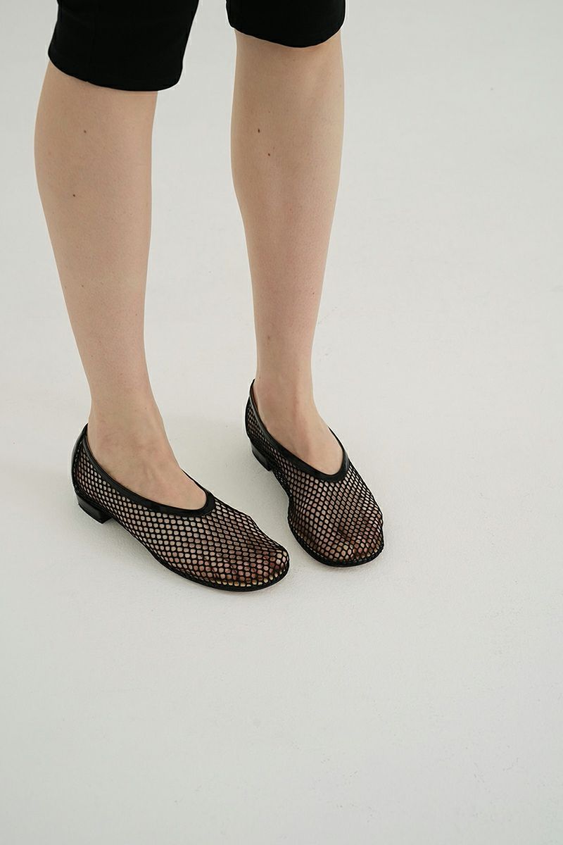 CLANE(クラネ)MESH OBLIQUE TOE FLAT SHOES メッシュオブリークトゥーフラットシューズ 18115-8542 -2