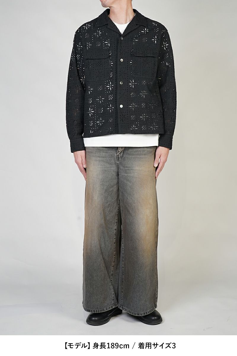 unused アンユーズド 24ss レースシャツ UNUSED アンユーズド Long Sleeve lace shirts US2439 リネン