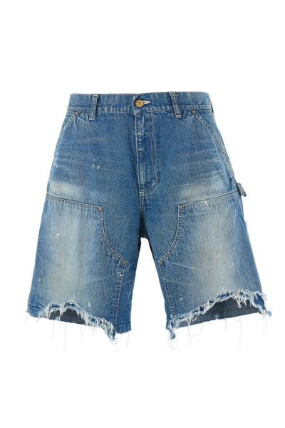 SAINT Mxxxxxx(セントマイケル)SM-HR8-0000-073 / DOUBLE KNEE SHORTS / BLUE ダブルニーショーツ