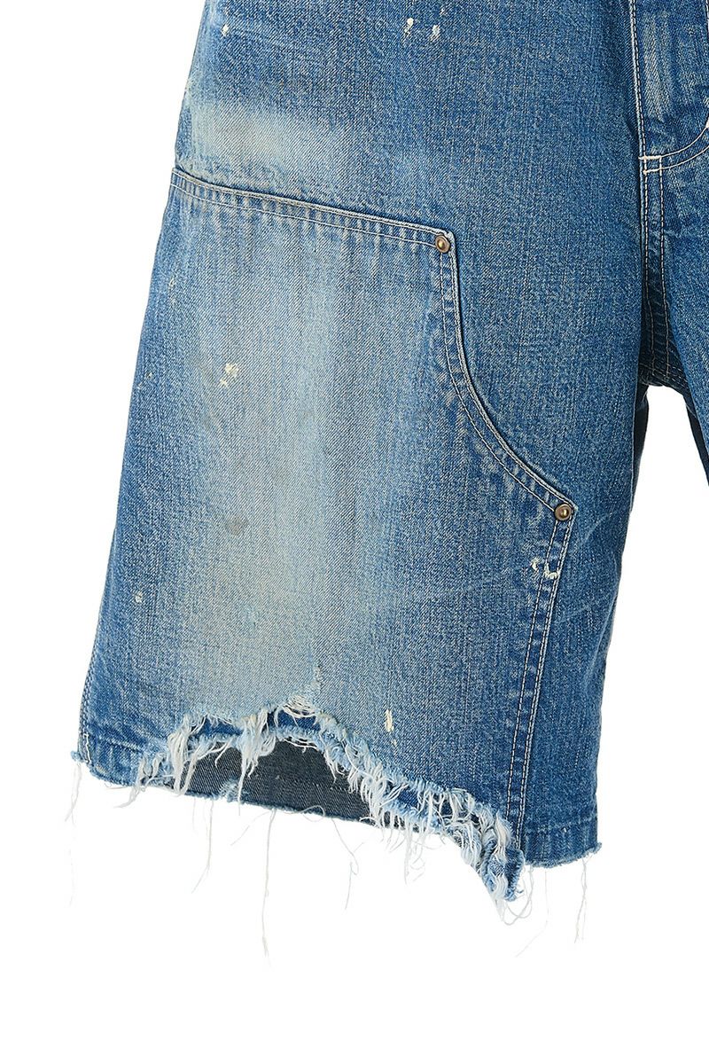 SAINT Mxxxxxx(セントマイケル)SM-HR8-0000-073 / DOUBLE KNEE SHORTS / BLUE ダブルニーショーツ -4