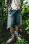 SAINT Mxxxxxx(セントマイケル)SM-HR8-0000-073 / DOUBLE KNEE SHORTS / BLUE ダブルニーショーツ -9