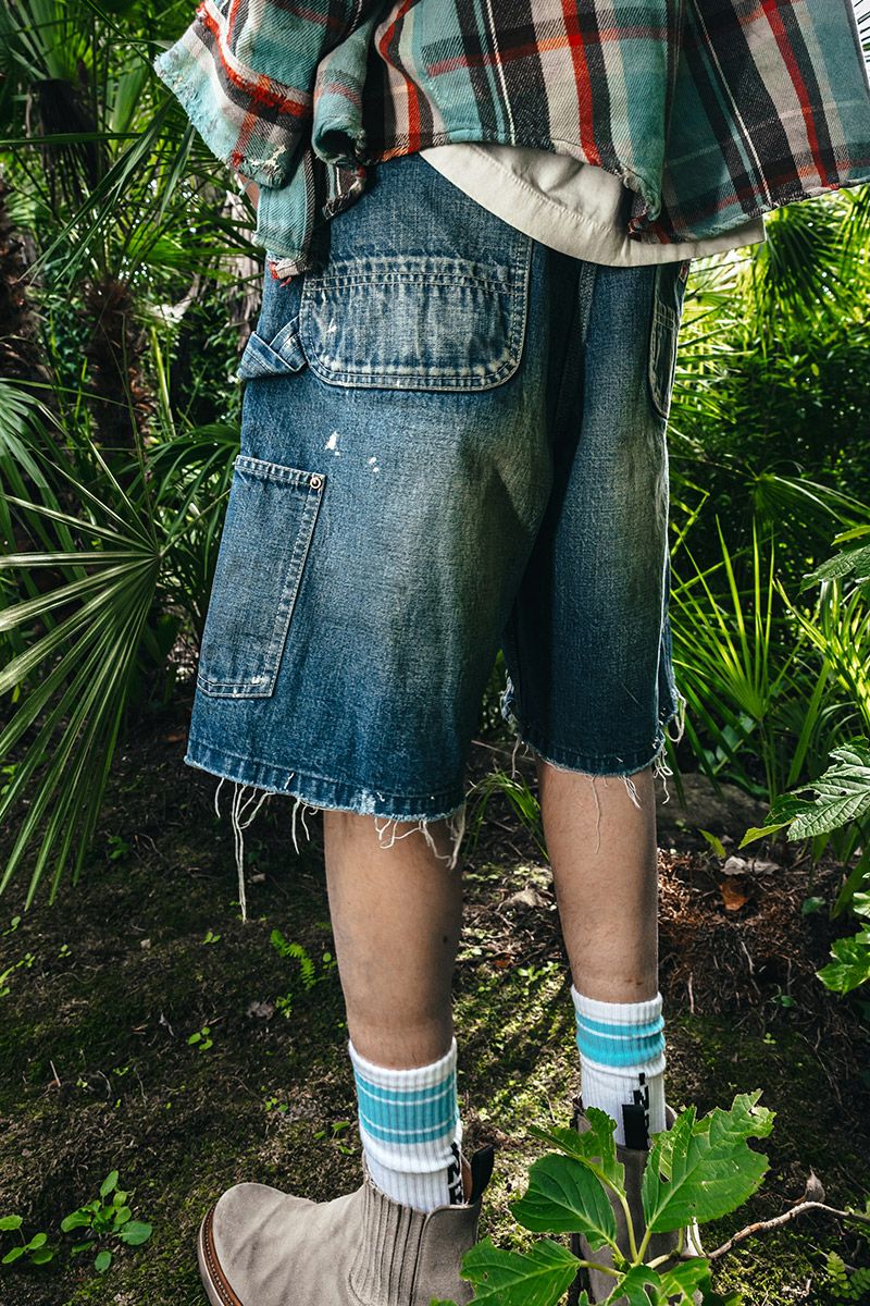 SAINT Mxxxxxx(セントマイケル)SM-HR8-0000-073 / DOUBLE KNEE SHORTS / BLUE ダブルニーショーツ -10