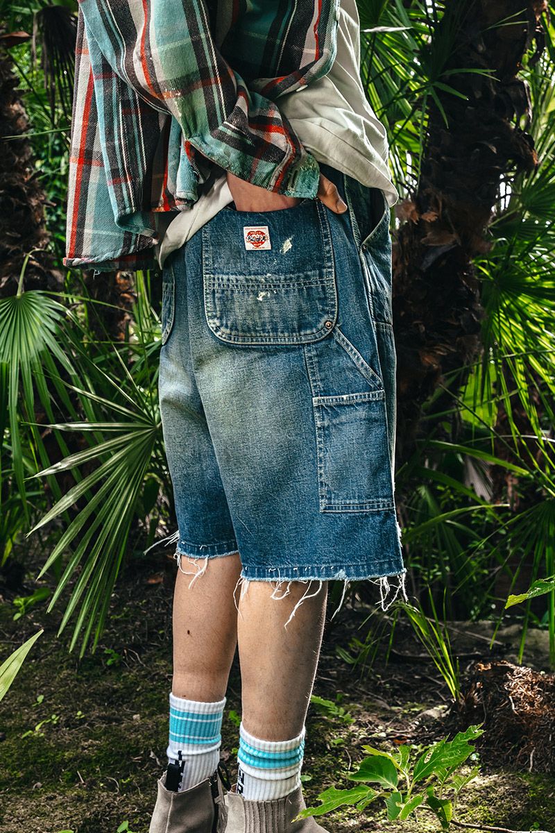 SAINT Mxxxxxx(セントマイケル)SM-HR8-0000-073 / DOUBLE KNEE SHORTS / BLUE ダブルニーショーツ -11