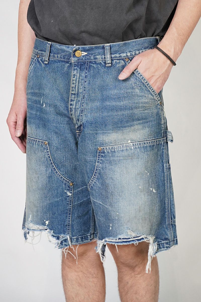 SAINT Mxxxxxx(セントマイケル)SM-HR8-0000-073 / DOUBLE KNEE SHORTS / BLUE ダブルニーショーツ