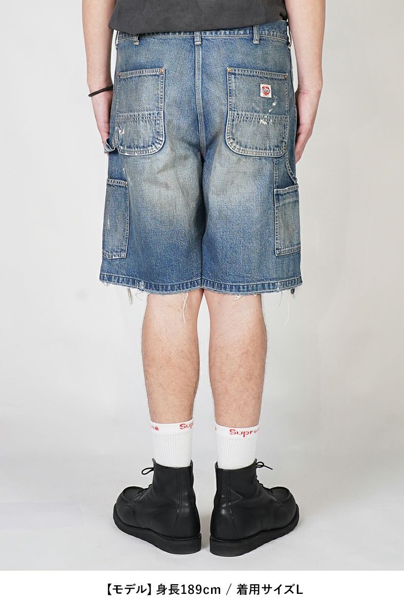 SAINT Mxxxxxx(セントマイケル)SM-HR8-0000-073 / DOUBLE KNEE SHORTS / BLUE ダブルニーショーツ