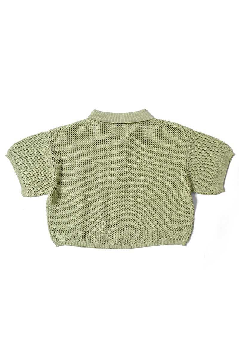 MY___(マイ) CROPPED MESH S/S POLO クロップドメッシュ半袖ポロシャツ 242-61201