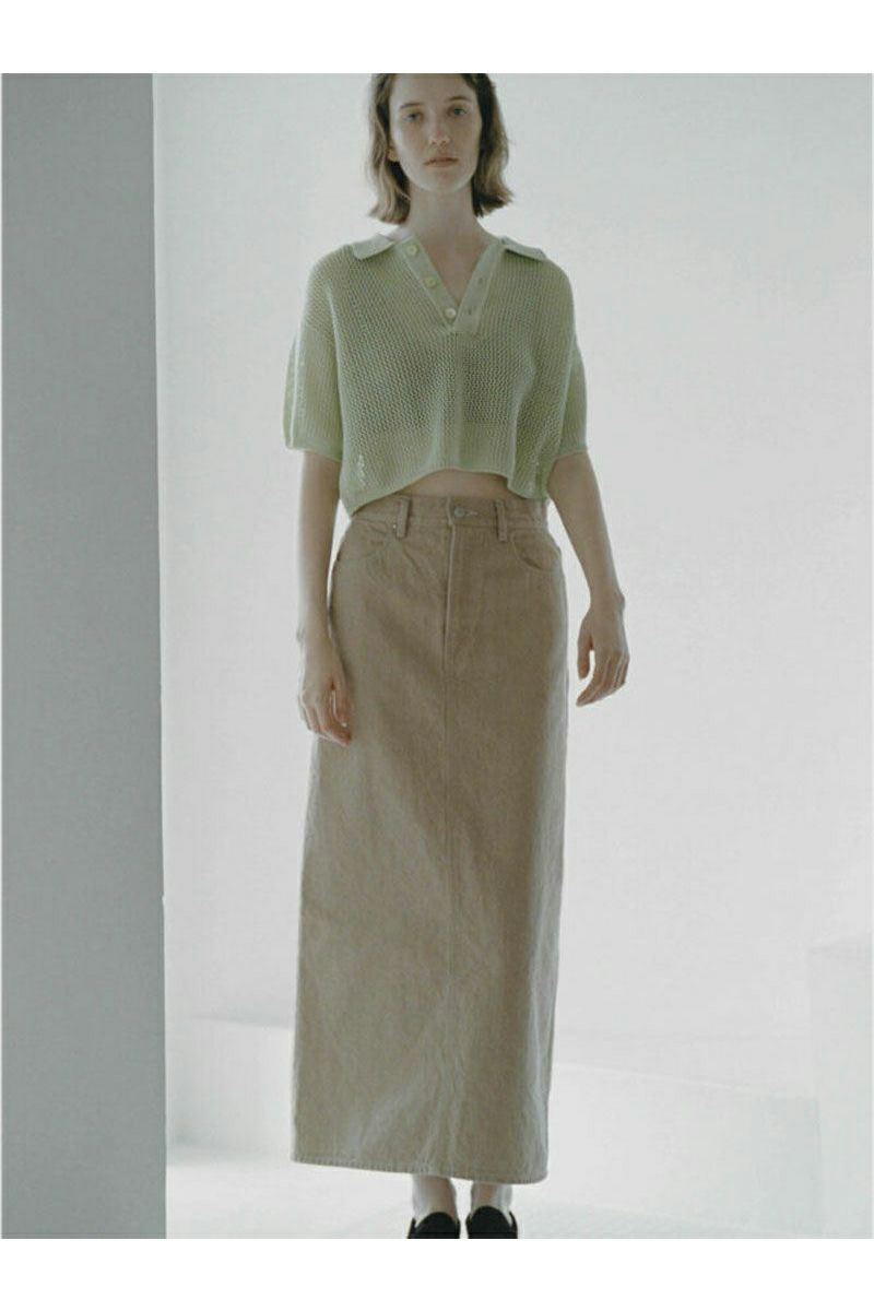 MY___(マイ) CROPPED MESH S/S POLO クロップドメッシュ半袖ポロシャツ 242-61201