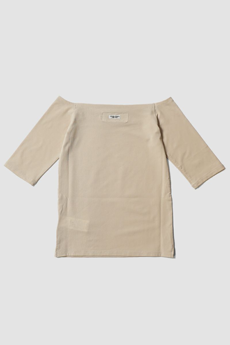 JANE SMITH(ジェーンスミス) COTTON POLYURETHANE OFF SHOULDER HALF SLEEVE TOPS コットンポリウレタンオフショルダーハーフスリーブトップス 25SCT-#809L