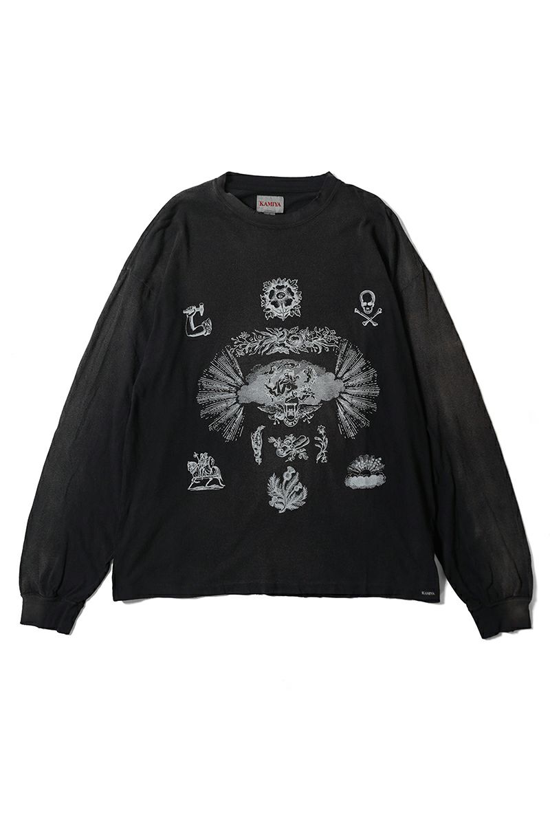 KAMIYA(カミヤ) "ADVERTISING ART" Distressed LS Tee 広告芸術 ディストレスト 長袖Tシャツ G14LT081
