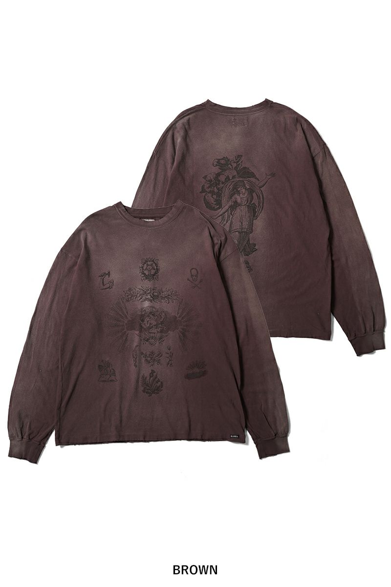 KAMIYA(カミヤ) "ADVERTISING ART" Distressed LS Tee 広告芸術 ディストレスト 長袖Tシャツ G14LT081