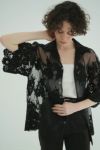 CLANE(クラネ) SHEER FROWER LACE SHIRTS シアーフラワーレースシャツ 18122-4162