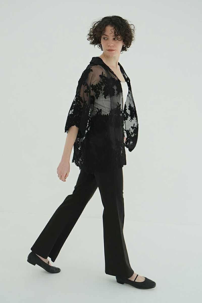 CLANE(クラネ) SHEER FROWER LACE SHIRTS シアーフラワーレースシャツ 18122-4162