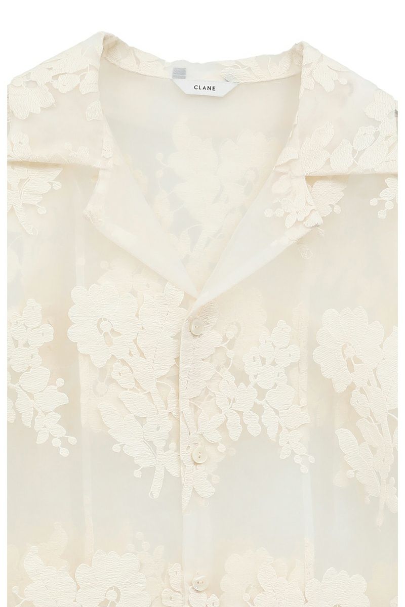 CLANE(クラネ) SHEER FROWER LACE SHIRTS シアーフラワーレースシャツ 18122-4162
