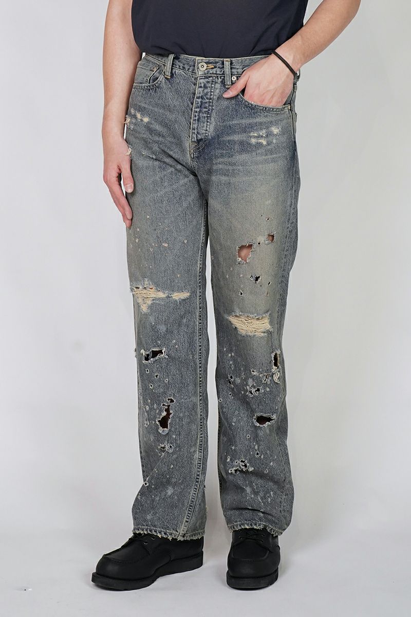 DAIRIKU(ダイリク) "Damage" Straight Denim Pants ダメージストレートデニムパンツ 25SS RG-DNM6