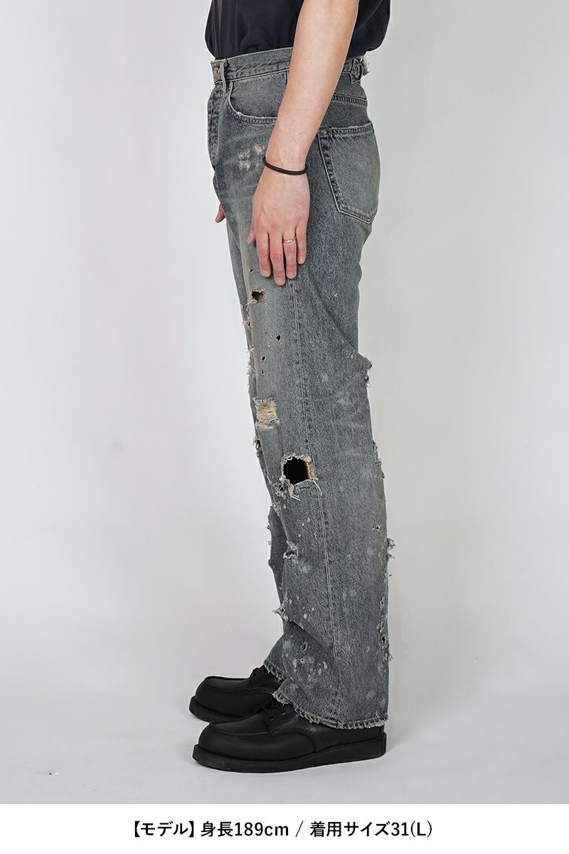 DAIRIKU(ダイリク) "Damage" Straight Denim Pants ダメージストレートデニムパンツ 25SS RG-DNM6
