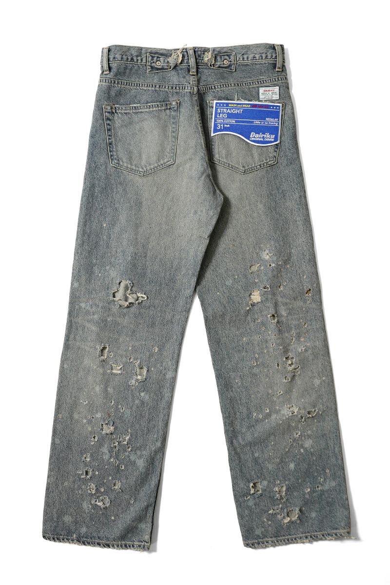 DAIRIKU(ダイリク) "Damage" Straight Denim Pants ダメージストレートデニムパンツ 25SS RG-DNM6