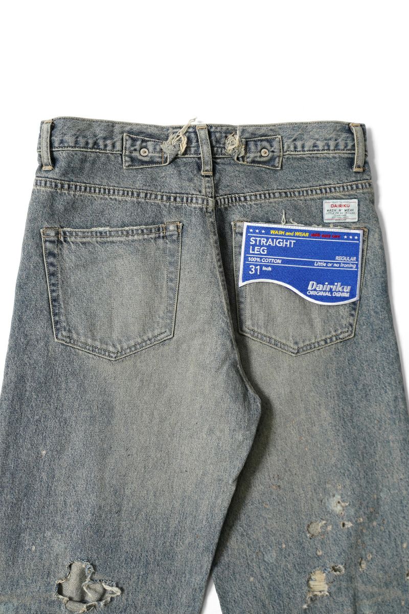 DAIRIKU(ダイリク) "Damage" Straight Denim Pants ダメージストレートデニムパンツ 25SS RG-DNM6