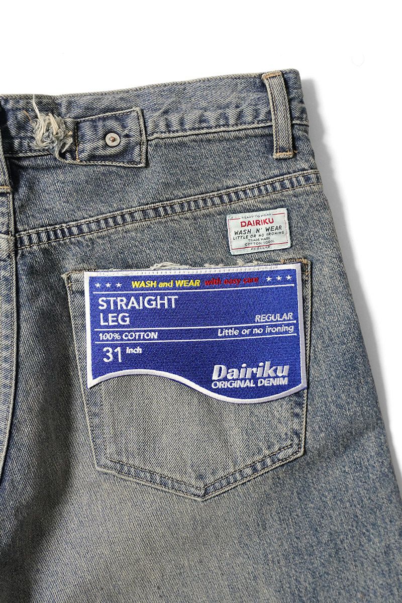 DAIRIKU(ダイリク) "Damage" Straight Denim Pants ダメージストレートデニムパンツ 25SS RG-DNM6