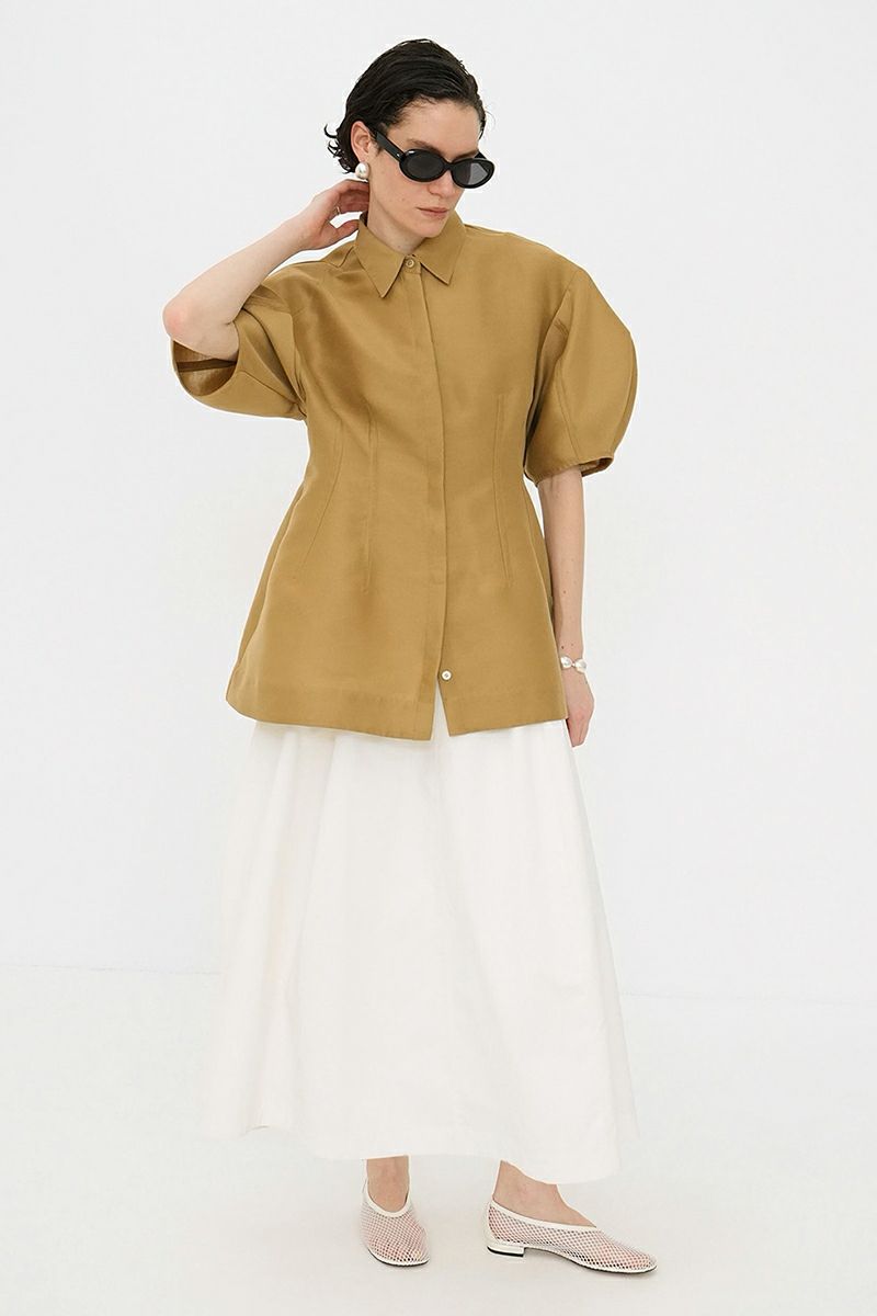 CLANE(クラネ) WAIST SHAPE PUFF SLEEVE TOPS ウエストシェイプパフスリーブトップス 18122-4252